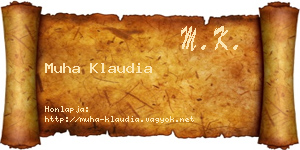 Muha Klaudia névjegykártya